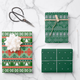 Feuille De Papier Cadeau Manteau de Noël laid