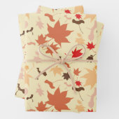 Feuille De Papier Cadeau Maple autumn leaves (En situation)