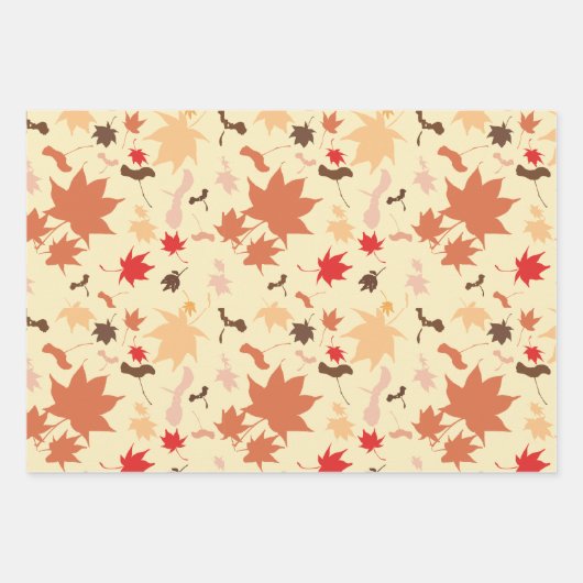 Feuille De Papier Cadeau Maple autumn leaves (Devant)
