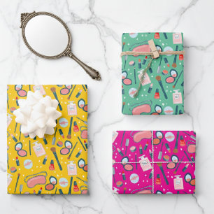 Feuille De Papier Cadeau Maquillage de Mère Demoiselle d'Honneur Cosmétique