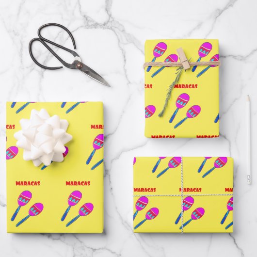 Feuille De Papier Cadeau Maracas (Recto)