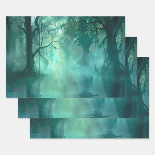 Feuille De Papier Cadeau Marais vert déplaisant (Lot)