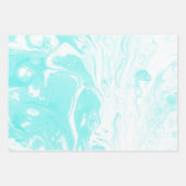 Feuille De Papier Cadeau Marbre Abstrait bleu Aqua (Devant 3)