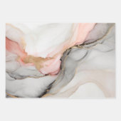 Feuille De Papier Cadeau Marbre Agate Élégant Moderne (Devant 2)