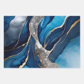 Feuille De Papier Cadeau Marbre Agate Or Glitter Design Abstrait (Devant 3)