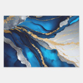 Feuille De Papier Cadeau Marbre Agate Or Glitter Design Abstrait (Devant 2)