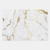 Feuille De Papier Cadeau Marbre blanc Avec Or (Devant)