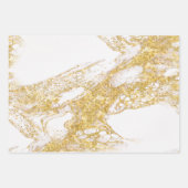 Feuille De Papier Cadeau Marbre blanc et or (Devant 3)