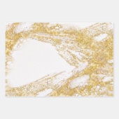 Feuille De Papier Cadeau Marbre blanc et or (Devant)