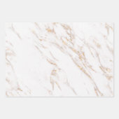 Feuille De Papier Cadeau Marbre blanc et or (Devant 2)