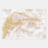 Feuille De Papier Cadeau Marbre blanc et or (Devant 2)