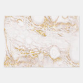 Feuille De Papier Cadeau Marbre blanc et or (Devant)