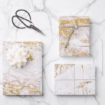 Feuille De Papier Cadeau Marbre blanc et or<br><div class="desc">Marbre blanc et or dans quelques motifs différents pour votre don élégant</div>
