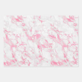 Feuille De Papier Cadeau Marbre blanc rose           (Devant)