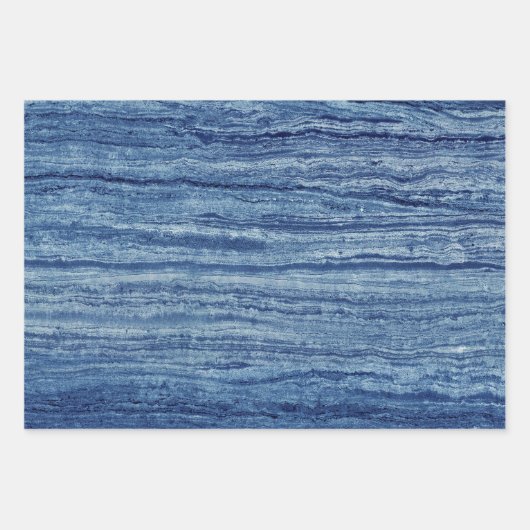 Feuille De Papier Cadeau Marbre bleu (Devant 2)
