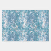 Feuille De Papier Cadeau Marbre bleu Aqua Silver (Devant 2)