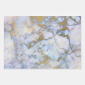 Feuille De Papier Cadeau Marbre bleu et or (Devant)