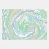 Feuille De Papier Cadeau Marbre bleu turquoise (Devant 2)