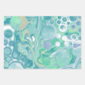 Feuille De Papier Cadeau Marbre bleu turquoise (Devant)