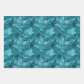 Feuille De Papier Cadeau Marbre Bleu Turquoise (Devant)