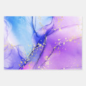 Feuille De Papier Cadeau Marbre bleu violet moderne Galactique (Devant 3)