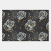 Feuille De Papier Cadeau Marbre élégant en gris rouge et or Découpage (Devant 2)