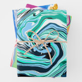 Feuille De Papier Cadeau Marbre Fluide Art (En situation)