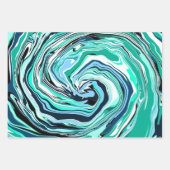 Feuille De Papier Cadeau Marbre Fluide Art (Devant)