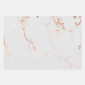 Feuille De Papier Cadeau Marbre Gris et Or Rose (Devant 2)