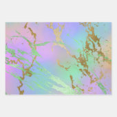 Feuille De Papier Cadeau Marbre Millénaire | Ombré Pastel Arc-en-ciel Joueu (Devant)