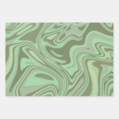 Feuille De Papier Cadeau Marbre moderne Abstrait Aquarelle Sage Vert (Devant 3)