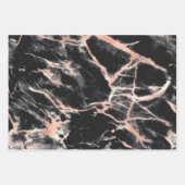 Feuille De Papier Cadeau Marbre noir et Rose moderne Motifs (Devant 3)