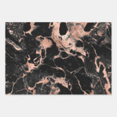 Feuille De Papier Cadeau Marbre noir et Rose moderne Motifs (Devant)