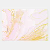 Feuille De Papier Cadeau Marbré rose et or (Devant 2)