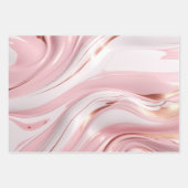 Feuille De Papier Cadeau Marbre rose et or (Devant)