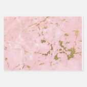 Feuille De Papier Cadeau Marbre rose et or (Devant 2)