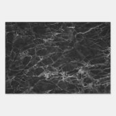 Feuille De Papier Cadeau Marbre Texture Motif Bleu Blanc Noir (Devant 3)