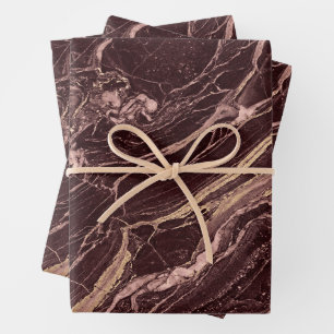 Feuille De Papier Cadeau Marbre ton vin esthétique moderne raffiné