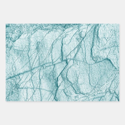 Feuille De Papier Cadeau Marbre turquoise foncé (Devant)
