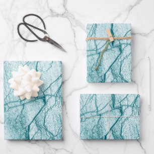 Feuille De Papier Cadeau Marbre turquoise foncé