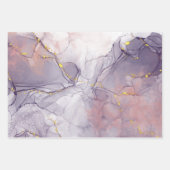 Feuille De Papier Cadeau Marbre violet et or (Devant 2)