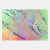 Feuille De Papier Cadeau Marbre Vivant | Aquarelle Pastel Audacieuse et Col (Devant)