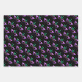 Feuille De Papier Cadeau Mardi Gras Masque violet vert or éclaboussures mot (Devant)