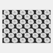 Feuille De Papier Cadeau Marguerite noire et blanche (Devant 2)