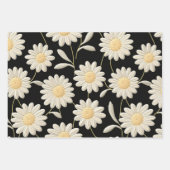 Feuille De Papier Cadeau Marguerites blanches (Devant 3)
