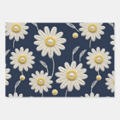 Feuille De Papier Cadeau Marguerites blanches (Devant 2)