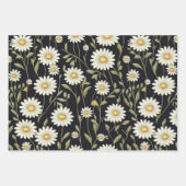 Feuille De Papier Cadeau Marguerites blanches (Devant)