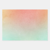 Feuille De Papier Cadeau Mariage à la Menthe et Pêche Orange (Devant)