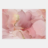 Feuille De Papier Cadeau Mariage Abstrait Or Rose Blush Fête de Mariage (Devant 3)