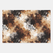 Feuille De Papier Cadeau Mariage Animalier Fête de Mariée Crème et Noir Léo (Devant 3)